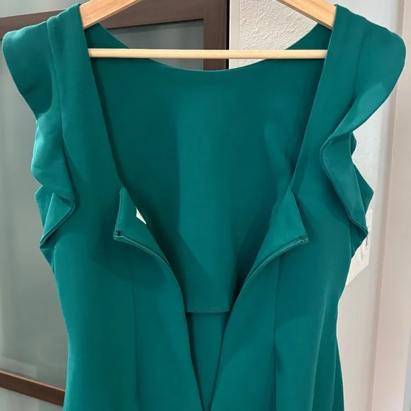 Calvin Klein Flutter Sleeve Sheath Dress - Green Size 4 - Picture 6 of 10
